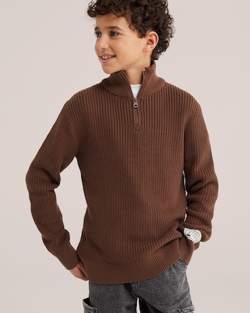 WE Fashion Trui in Bruin