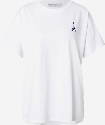 T-shirt oversize 'PCALIFI FASTTRACK' PIECES en blanc : devant