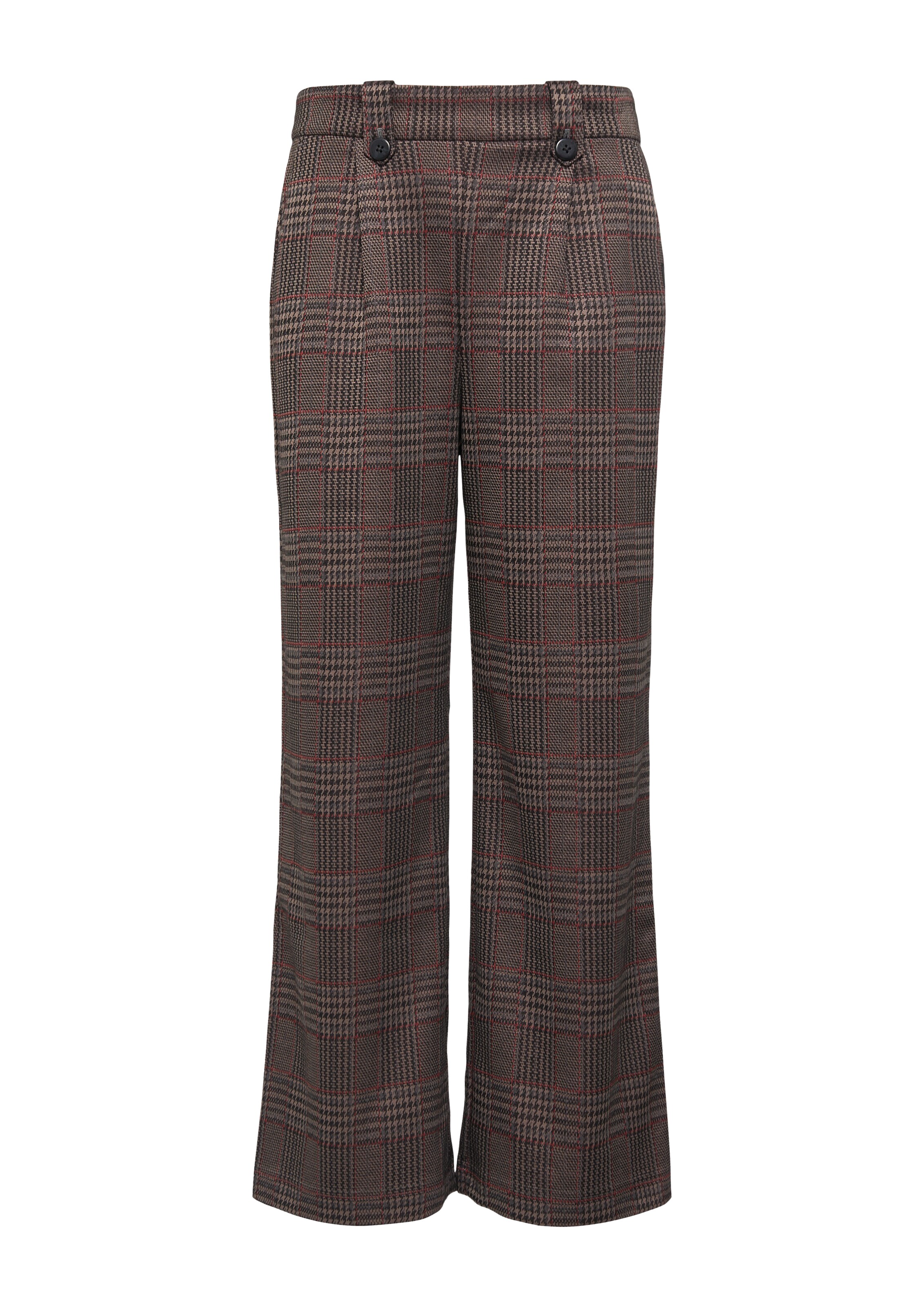 QS Wide leg Pleat-Front Pants in Brown: front