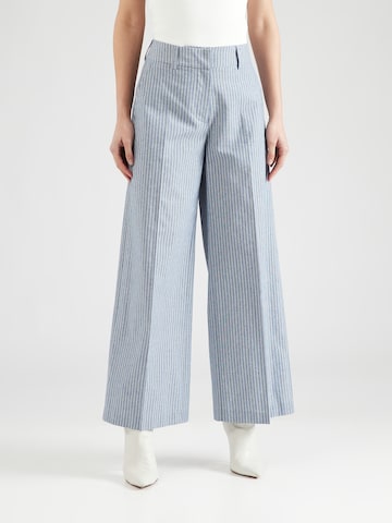 ABOUT YOU x Iconic by Tatiana Kucharova Wide leg Pleated Pants 'Irene' in Blue: front