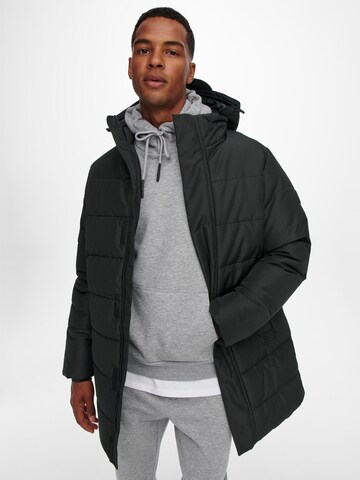 Manteau d’hiver 'Carl' Only & Sons en noir : devant