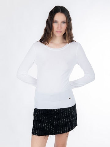 Influencer Pulóver - fehér: elől