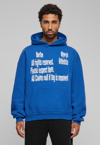 Sweat-shirt Prohibited en bleu : devant