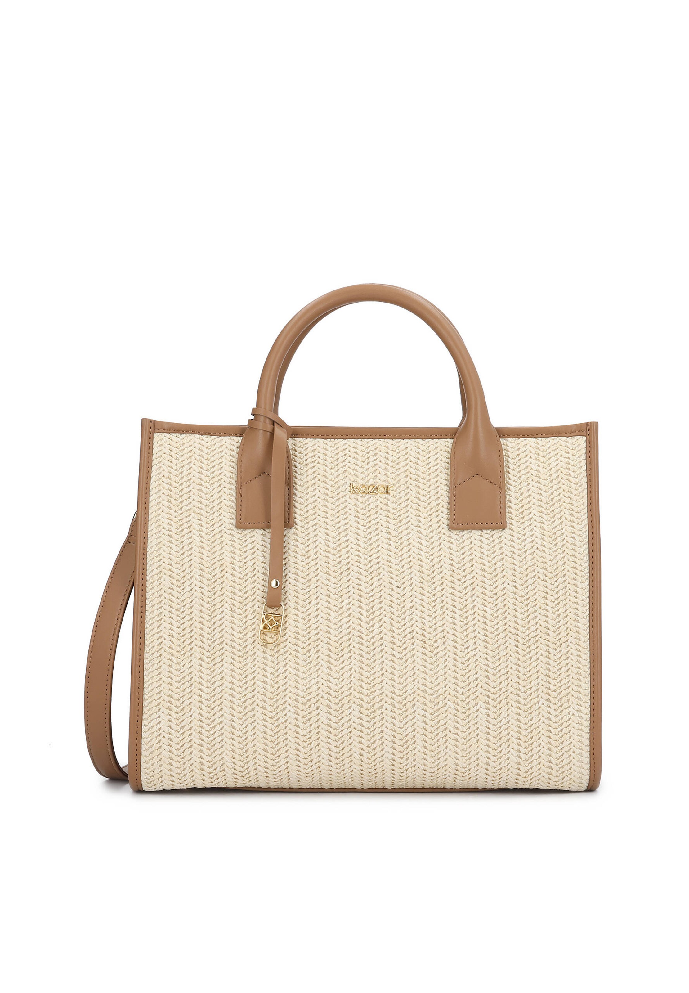 Borsa a mano Kazar di colore crema / caramello, Visualizzazione prodotti