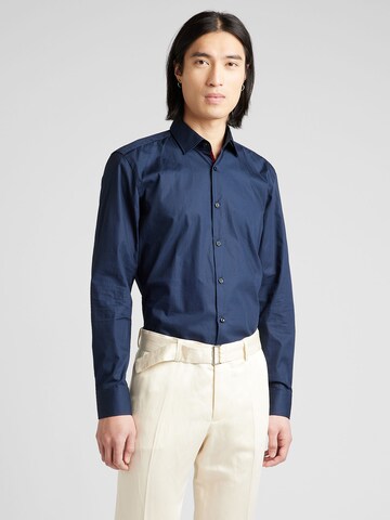 HUGO Slim fit Button Up Shirt 'Koey' in Blue: front