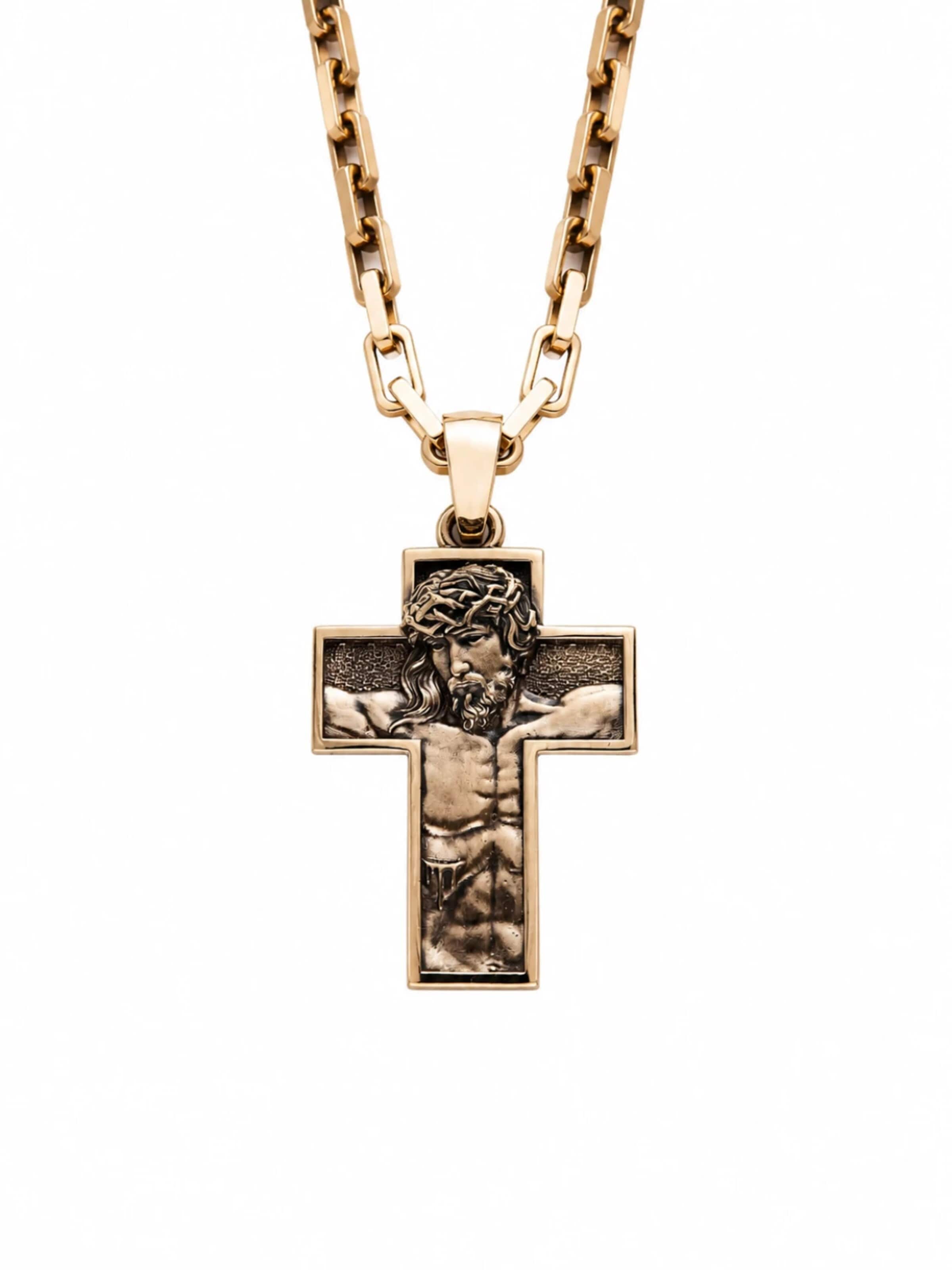 Ciondolo 'REDEMPTION. JESUS CHRIST' di REYTEL in oro: frontale