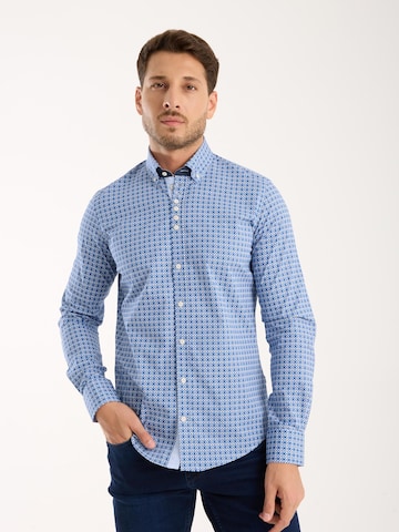 Slim fit Camicia business di 7Camicie in blu: frontale