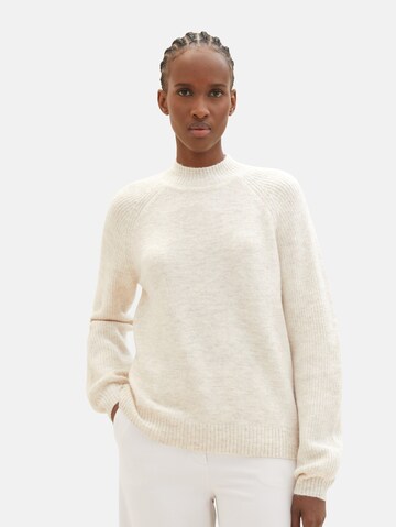 TOM TAILOR DENIM Sweater in Beige: front