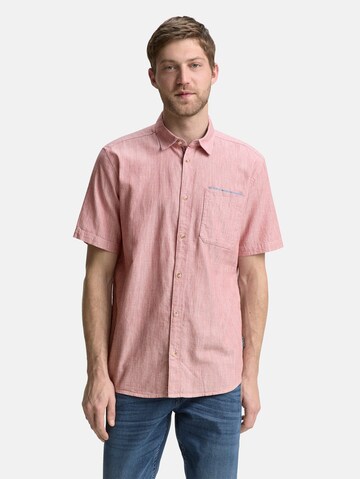 TOM TAILOR Regular fit Button Up Shirt in Red: front