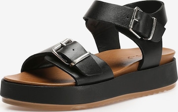 INUOVO Strap Sandals in Black: front