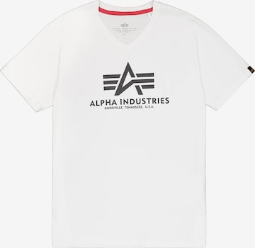 ALPHA INDUSTRIES Shirt 'Basic V-Neck' in Weiß: Vorderseite
