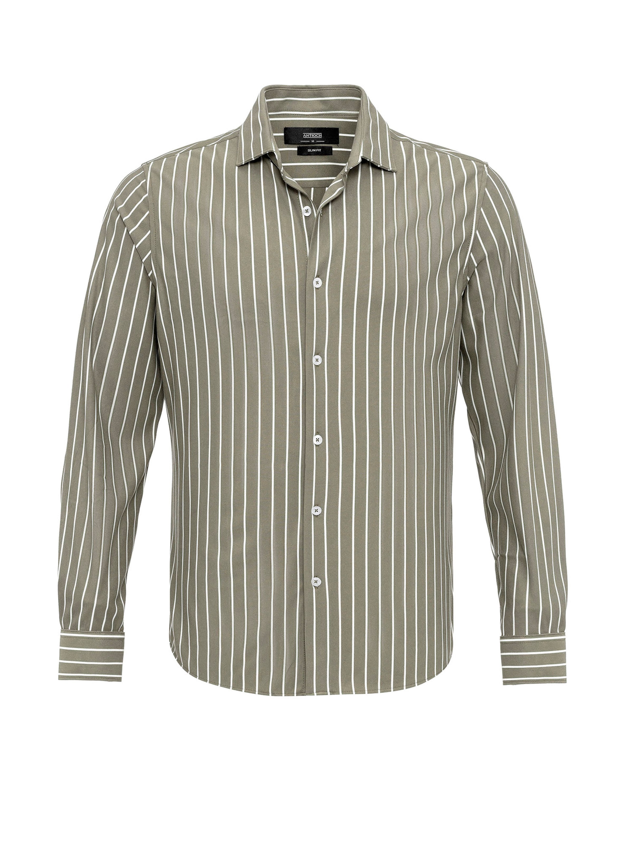 Antioch Regular fit Риза в зелено: отпред