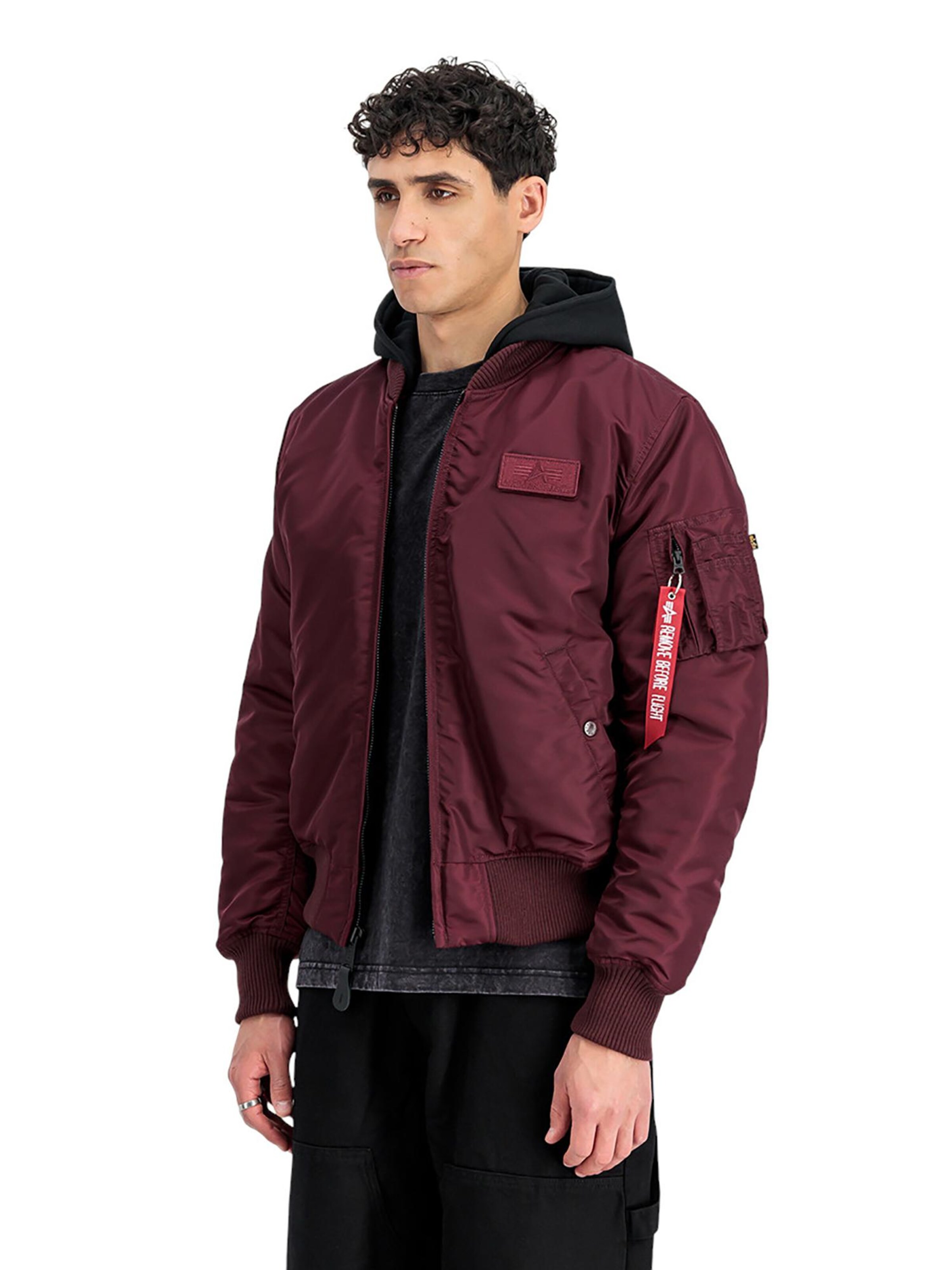 ALPHA INDUSTRIES Winter Jacket 'MA-1 ZH' in Red