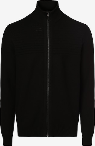 Andrew James Knit Cardigan in Black: front