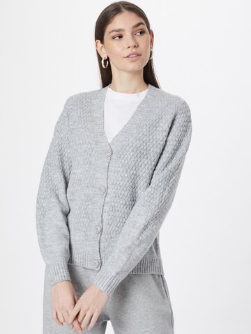 SISTERS POINT Knit Cardigan 'Leza' in Grey: front