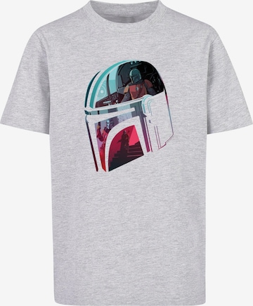 T-Shirt 'Star Wars - Mandalore Helmet Reflection' ABSOLUTE CULT en gris : devant