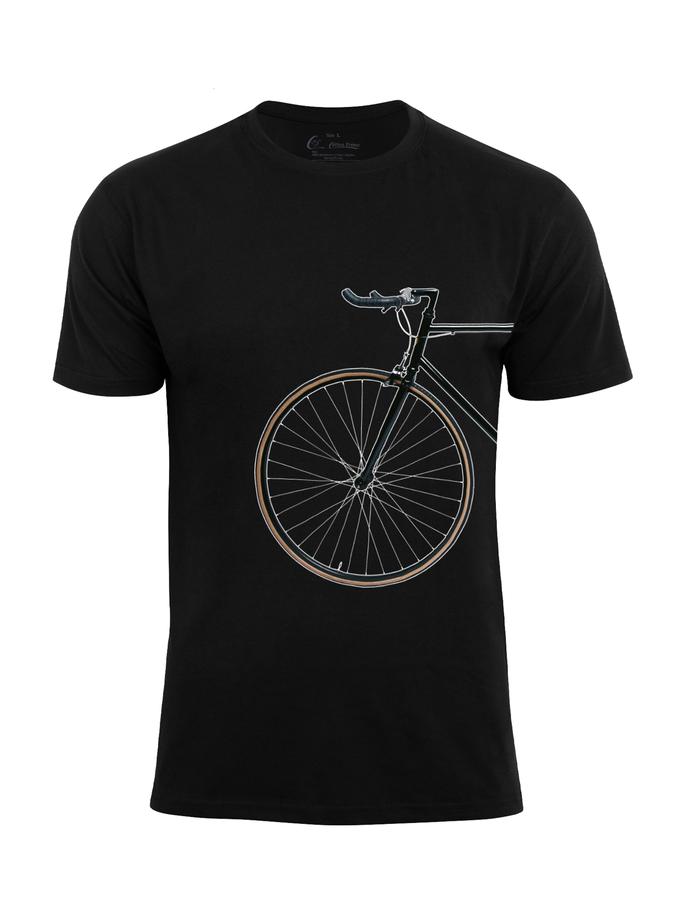 Cotton Prime Shirt 'Bike Lover' in Zwart: voorkant