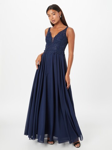 mascara Evening Dress in Blue: front