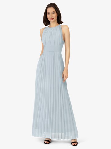 APART Chiffonkleid aus leicht körnigem plissiertem Chiffon in Blau: predná strana