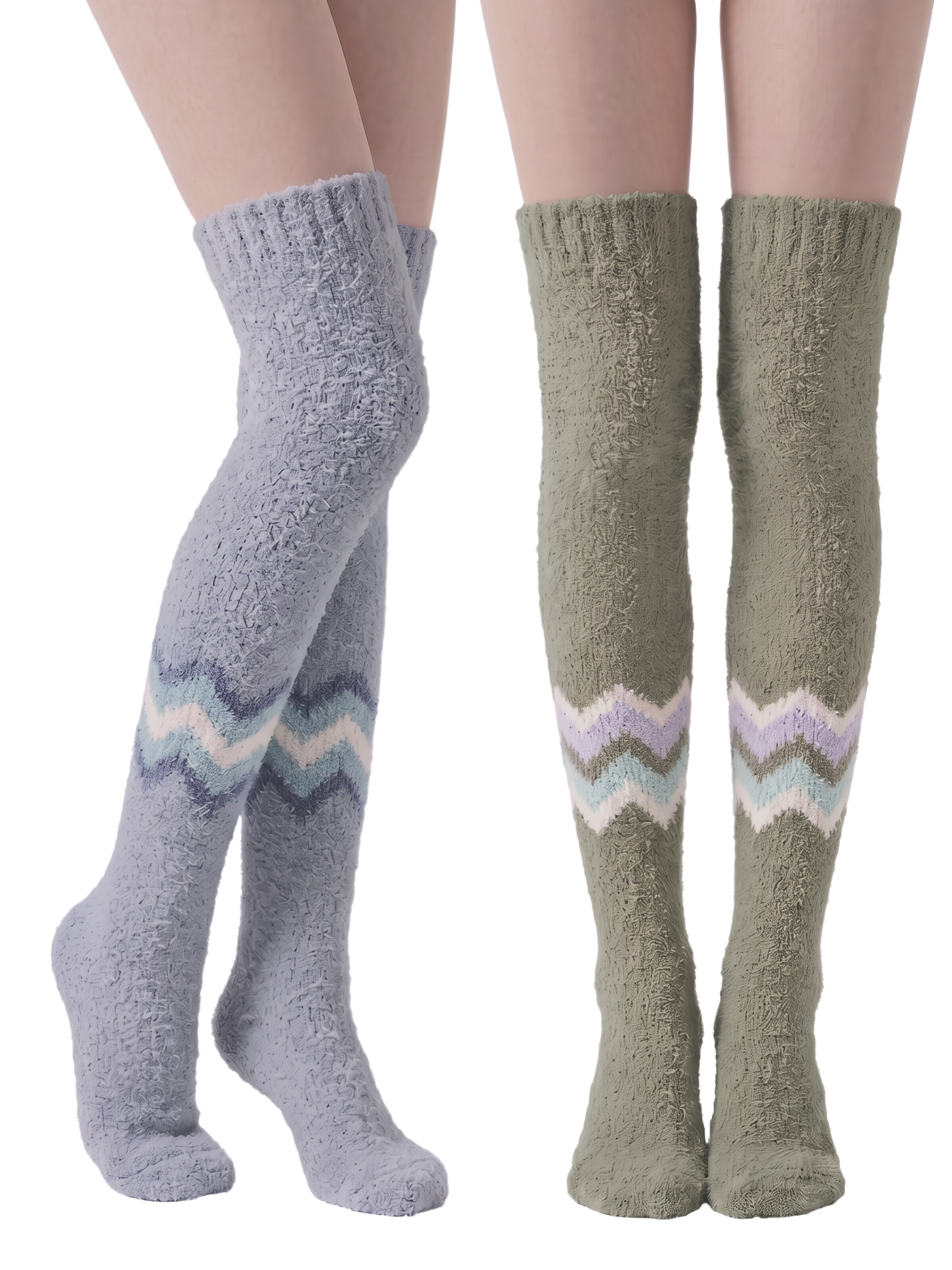 BONVERANO Over the Knee Socks in Blue