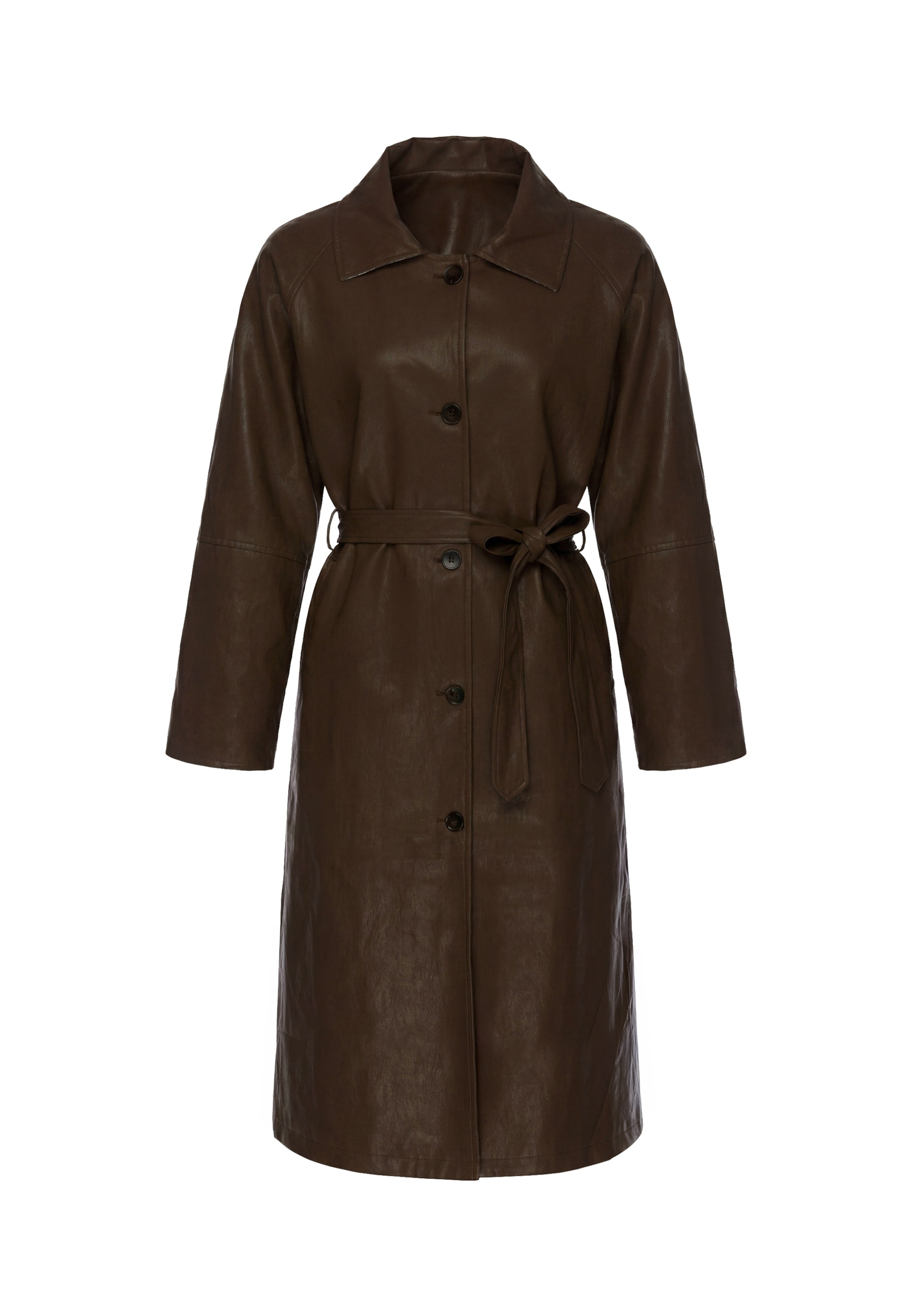 Manteau mi-saison faina en marron : devant