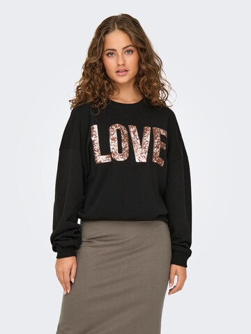 ONLY Sweatshirt 'ONLKATYA' in Zwart: voorkant