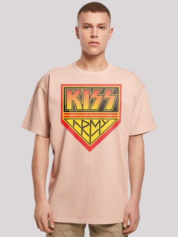T-Shirt 'Kiss Army Logo' F4NT4STIC en beige : devant