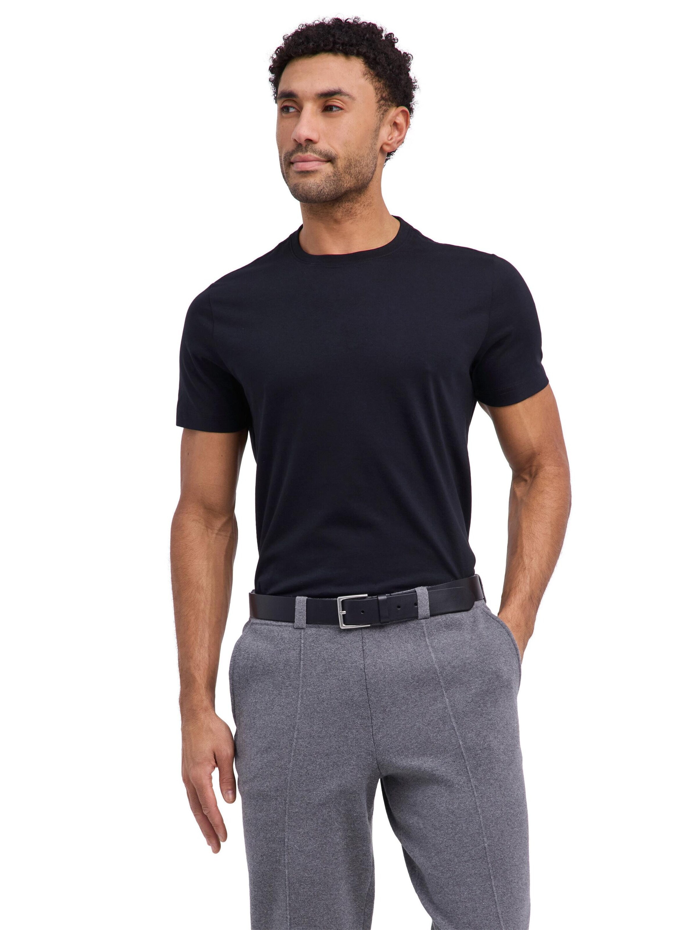 FALKE Shirt 'Essential Cotton'‌‌‌‌‌‌‌‌‌‌ in Schwarz: Vorderseite