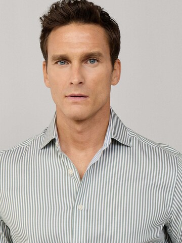 Hackett London Regular fit Zakelijk overhemd 'Double Face Bengal' in Groen