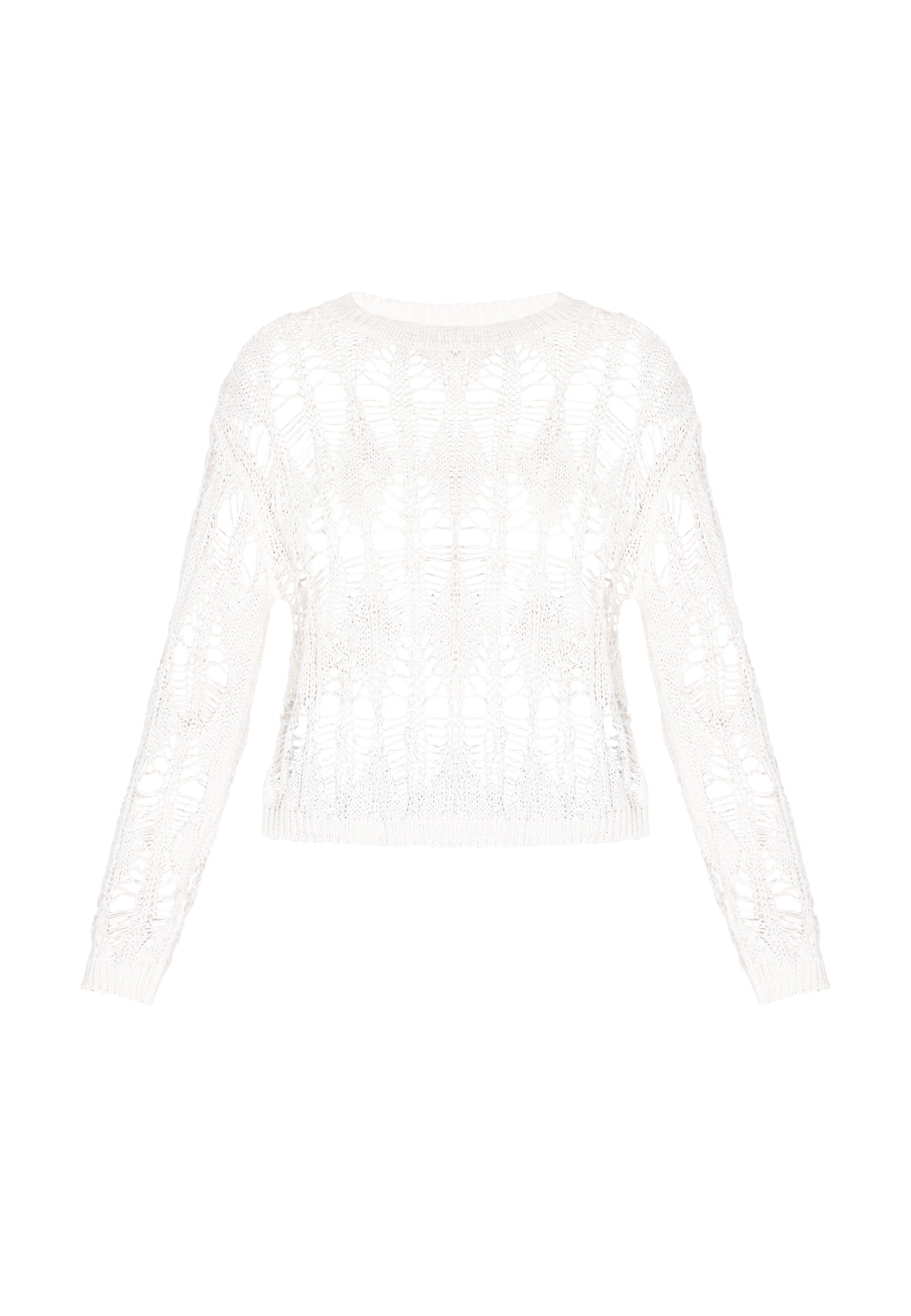 Pulover IZIA pe alb, Vizualizare produs