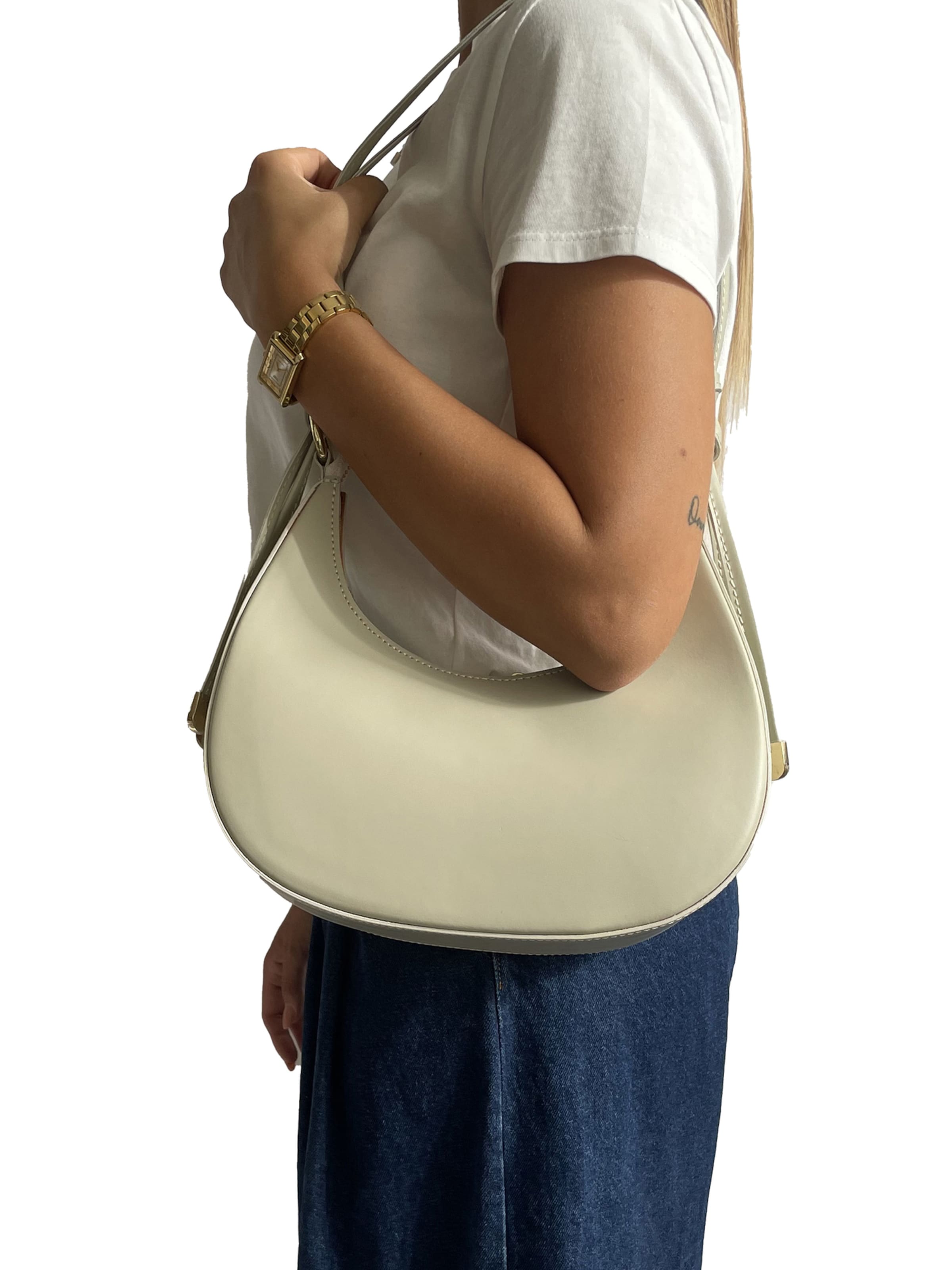 CHICCA BORSE Schoudertas in Beige: voorkant