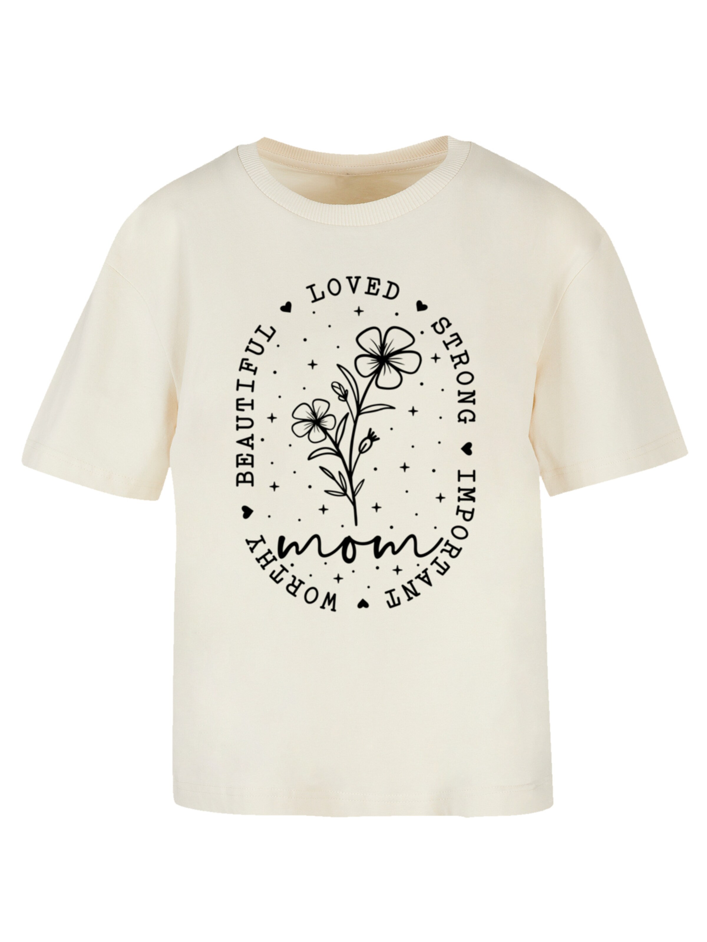 F4NT4STIC T-Shirt 'Mothers Day Black Art Print for Mom Best Mom Ever' in sand / schwarz, Produktansicht