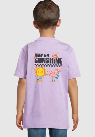 Maglietta 'Keep On Sunshine' di Merchcode in lilla: frontale