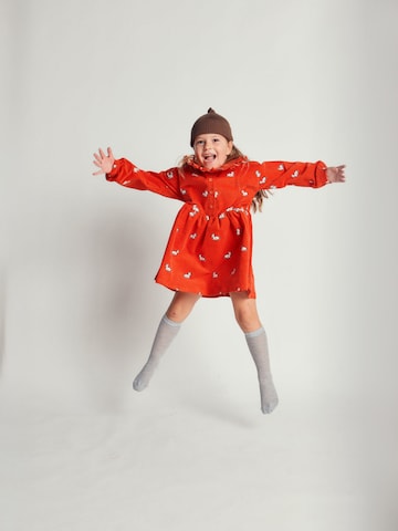 Maru + Bo Kjole 'PATTERNED CORDUROY DRESS WITH A COLLAR' i rød