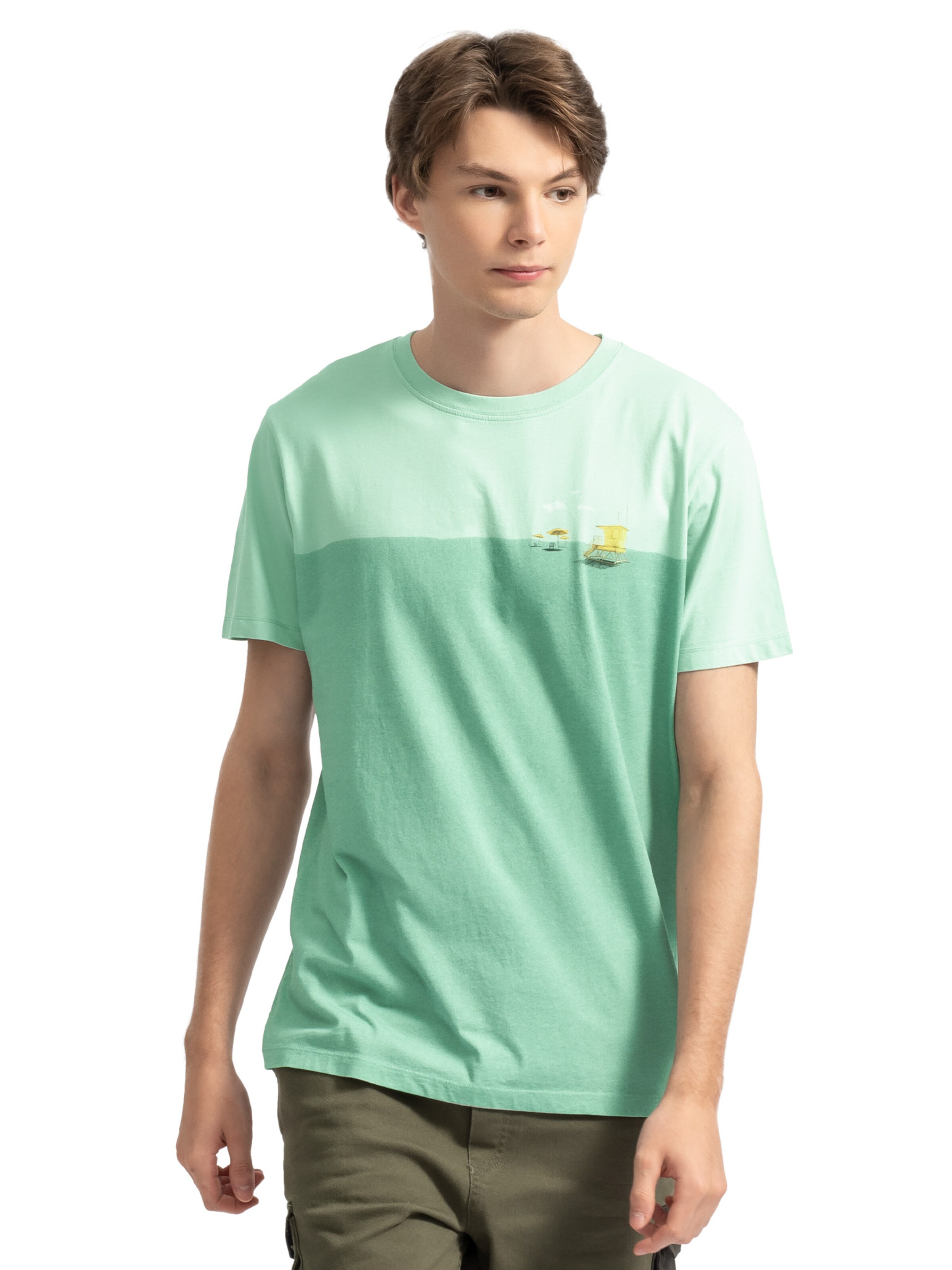 Kaft Shirt 'Reisen' in Groen: voorkant