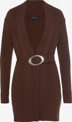 MELROSE Knit Cardigan in Brown: front