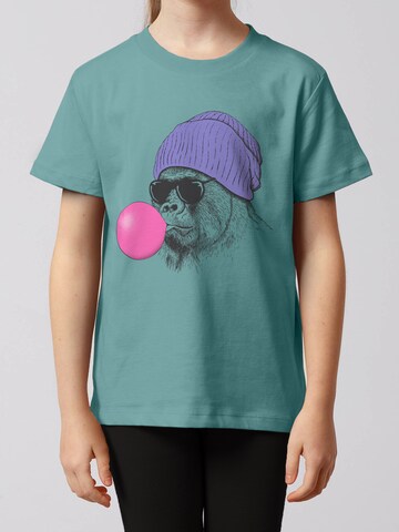 watabout.kids Shirt ' Gorilla Kaugummi ' in Blauw: voorkant