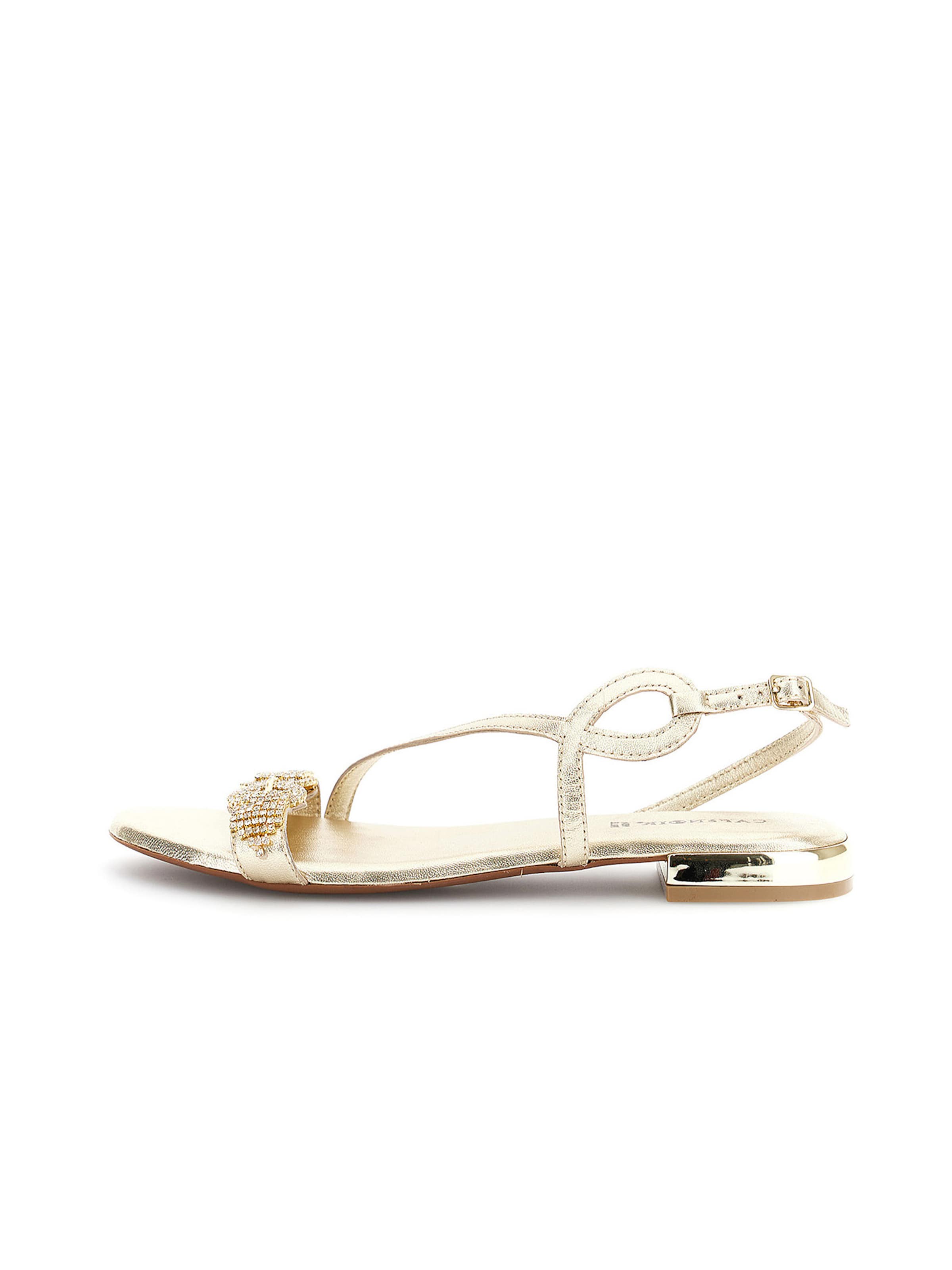 CAFè NOIR Sandalen met riem in Goud: voorkant