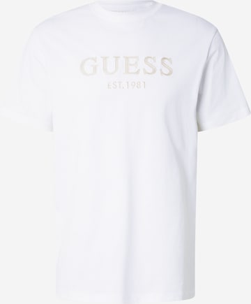 T-Shirt GUESS en blanc : devant