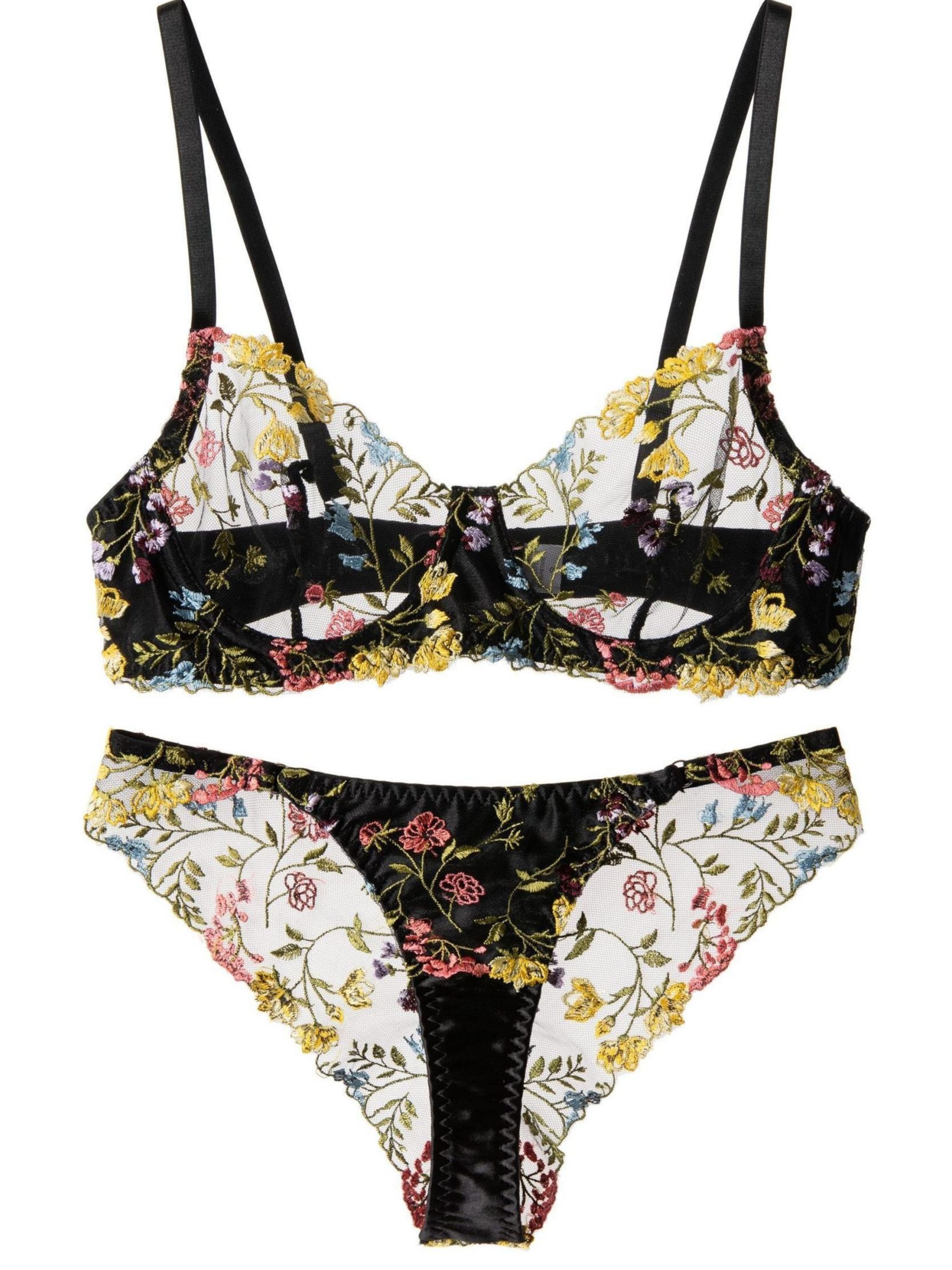 Orchibelle Balconette Underwear Sets 'Juana' in Black: front