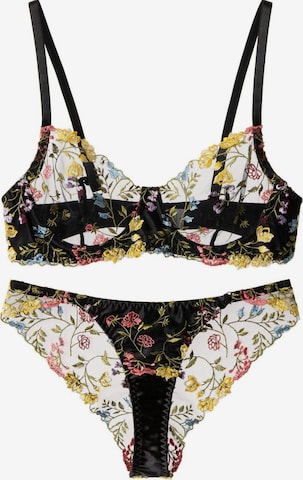 Orchibelle Balconette Underwear Sets 'Juana' in Black: front