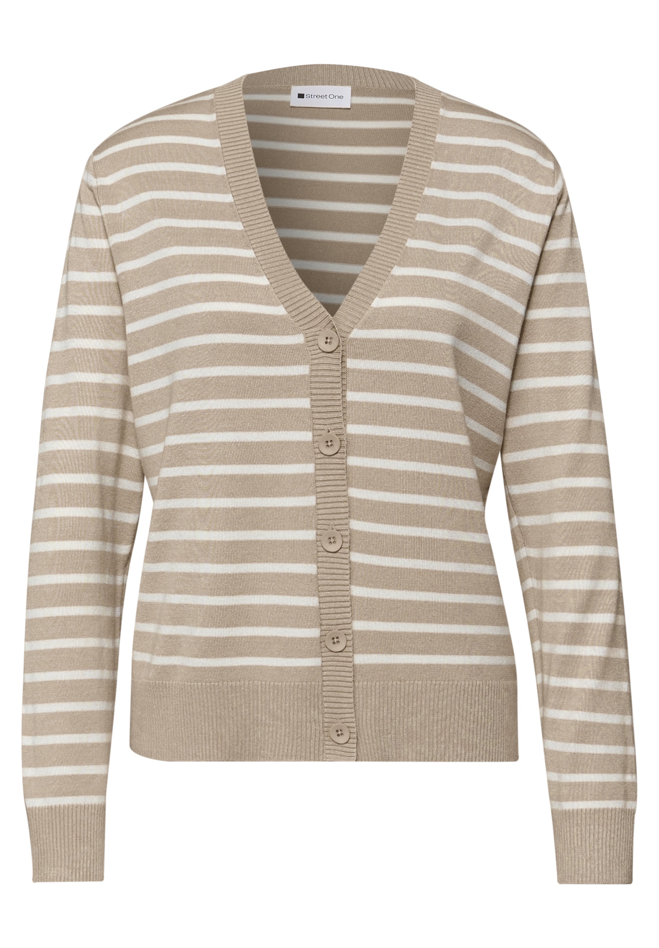 STREET ONE Strickjacke in Beige: Vorderseite