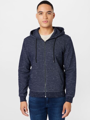 s.Oliver Zip-Up Hoodie in Blue: front