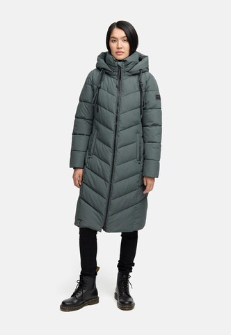 NAVAHOO Wintermantel 'Sahnekatzii XIV' in Groen: voorkant