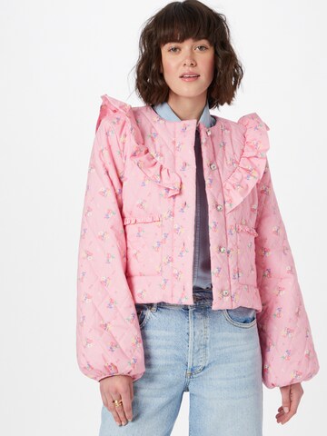 Veste mi-saison Crās en rose : devant