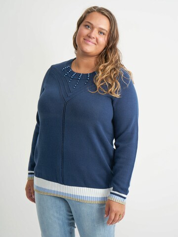 Pull-over ADIA fashion en bleu : devant
