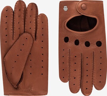 Roeckl Full Finger Gloves ' Toronto Autofahrer ' in Brown: front