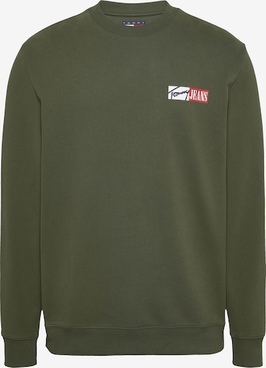 Tommy Jeans Sweater majica u morsko plava / maslinasta / tamno crvena / bijela, Pregled proizvoda