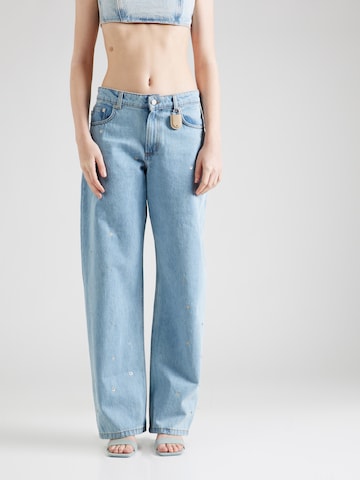 Wide leg Jeans de la Fiorucci pe albastru: față