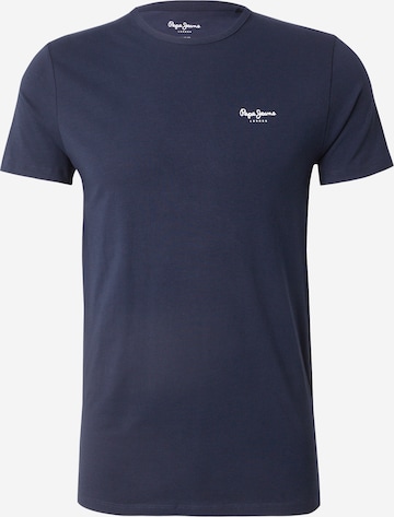 T-Shirt Pepe Jeans en bleu : devant
